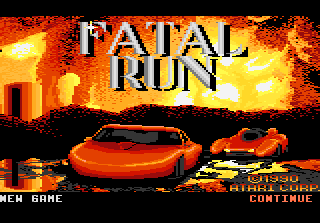 Fatal Run title screen for Atari 7800